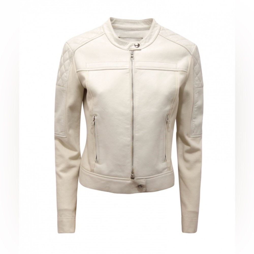 Pinko_ VINTAGE EFFECT LEATHER/COTTON JACKET